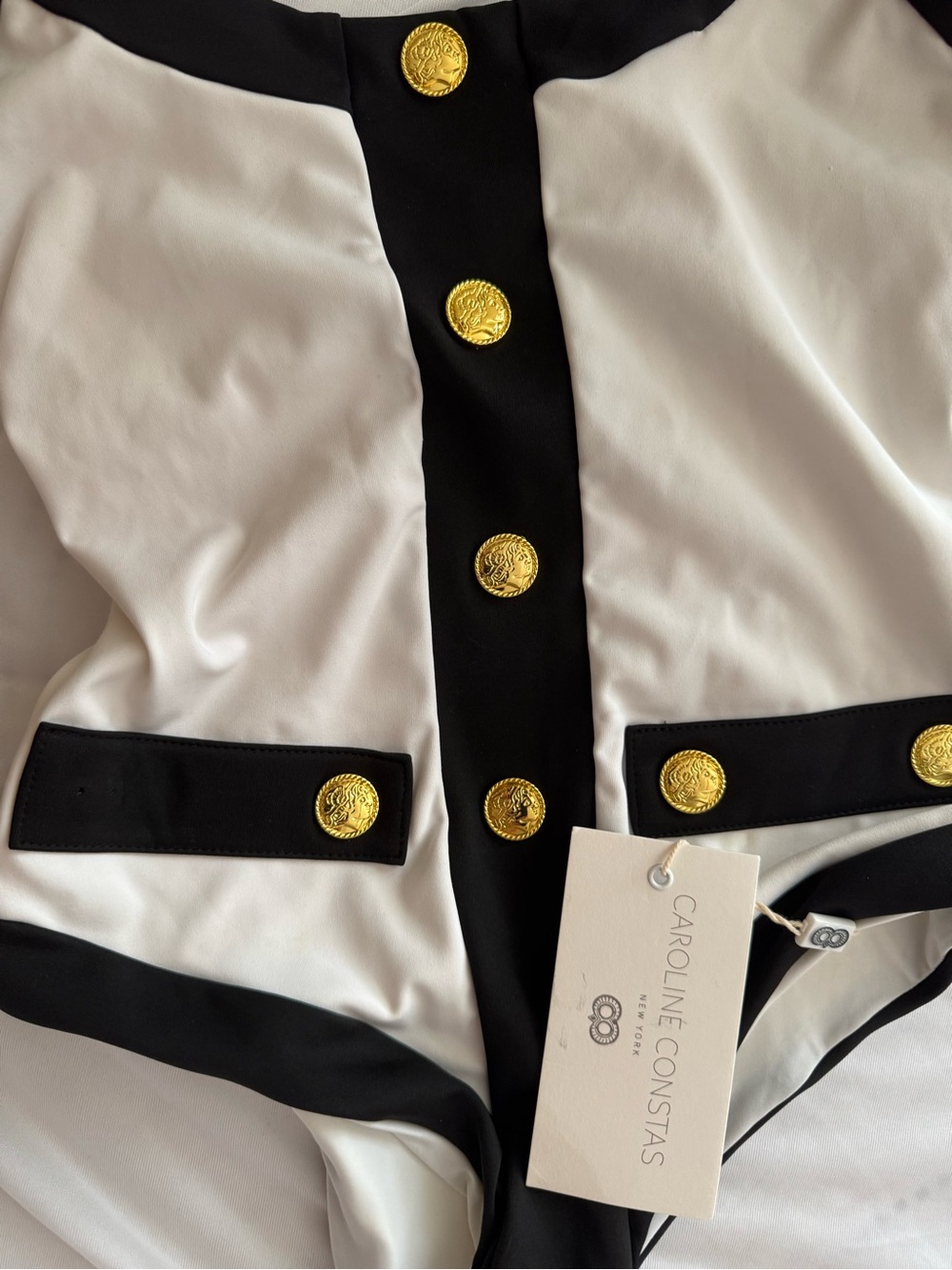 Caroline Constas Sailor Black and White One-Piece Swimsuit XS - Picture 4 of 5